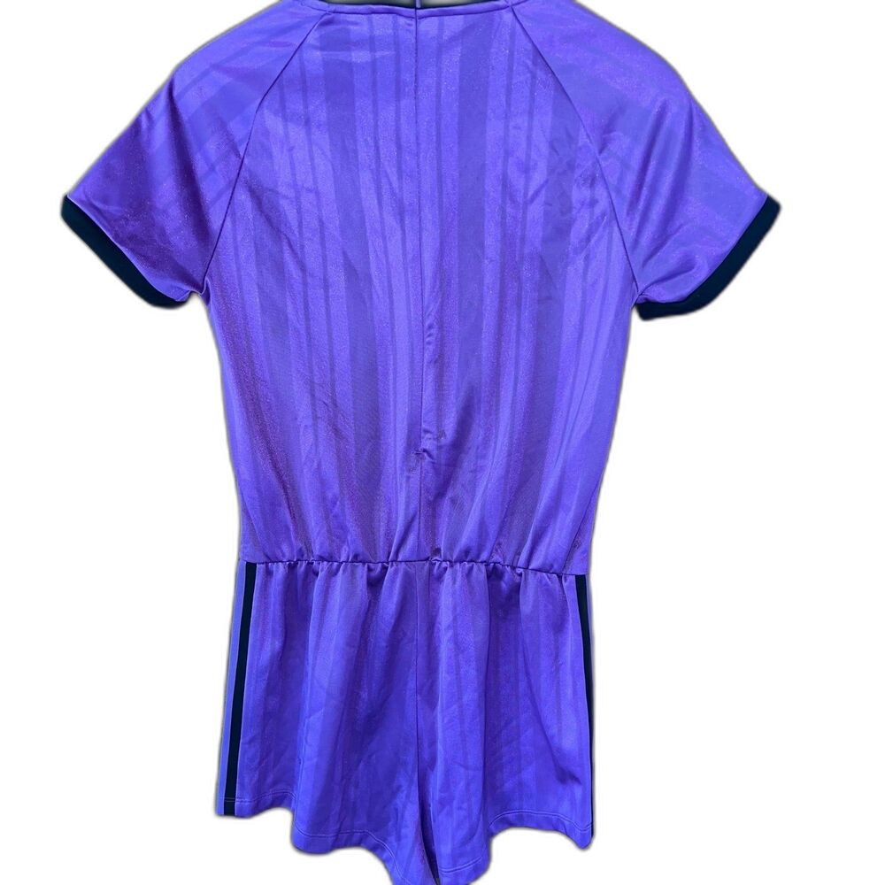 Adidas Purple With Black Three Stripes Short Sleeve Romper/Jumpsuit Size M - Picture 6 of 9